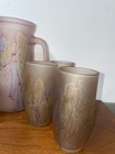 Rueven Vintage Nouveau Art Glass Company Pitcher & 6 Glasses Hand Painted Italy — photo 6
