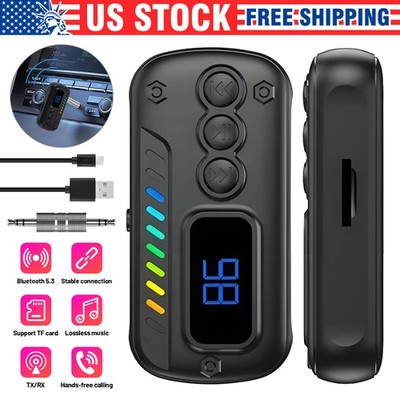 Bluetooth5.3 Car Adapter AUX Audio Receiver Transmitter Hands-Free Call for Cars