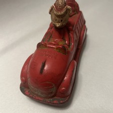Vintage Mickey Mouse Donald Duck Rubber Fire Truck Disney