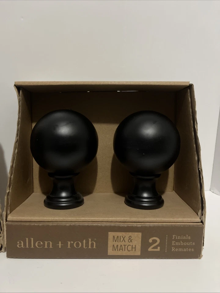 NUEVO EN CAJA Allen Roth Mix & Match 2 juegos de remates de 2 quilates acabado negro mate (4 en total) Foto 2 de 4