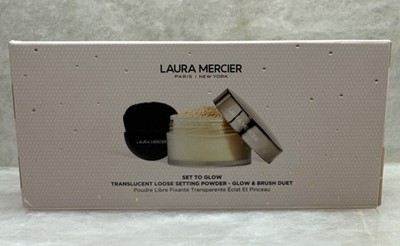 Laura Mercier/''Set To Glow'' Translucent Loose Powder & Brush Duet EXTREMELY RARE