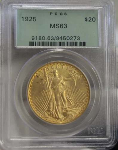 1925 US $20 Saint Gaudens Double Eagle PCGS MS63 Old Green Label