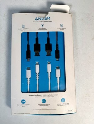 Anker PowerLine Select+ Charging Cable Bundle 4 Pack for iPhone Open Box