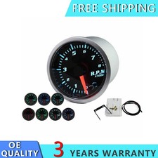 2 Tachometer Gauge 0-8000 Rpm Digital 7 Color Led Display 12v