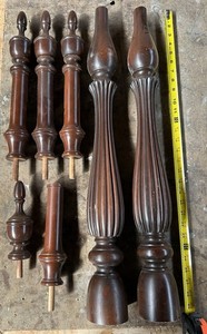 Alder Turned Wood Island Furniture Legs 28 1/4” x 3 3/8” Diameter Pair (2)