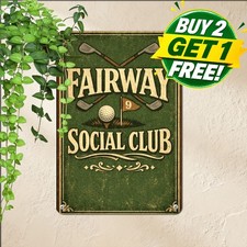 Golfer's Lounge Country Club Pro Shop Bar Wall Art Plaque Metal Tin Sign