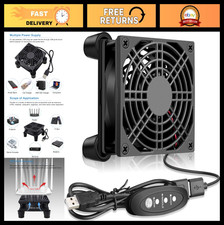80mm USB Powered Router Fan Cooler with 3 Speed Controller, Case Cooling for Xbo