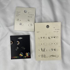 Bundle of Pierced Earrings New in Packages, Casual, Classic, Cute, Small, school