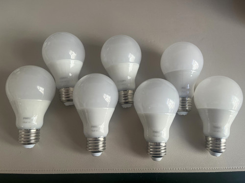 7-pack Philips Hue A19 Smart Light Bulbs (White), Used **Requires Hue Bridge**