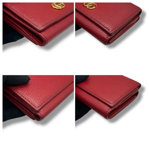 Gucci GG Marmont Leather Wallet Red USED hipped from Japan - Picture 6 of 14