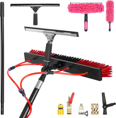 26Ft Long Reach Solar Panel Cleaning Kit - Aluminum Extendable Water Fed Pole, 2