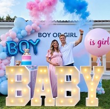 3FT Baby Marquee Letters, Large Light Up BABY Sign for Backdrop Baby Shower Deco
