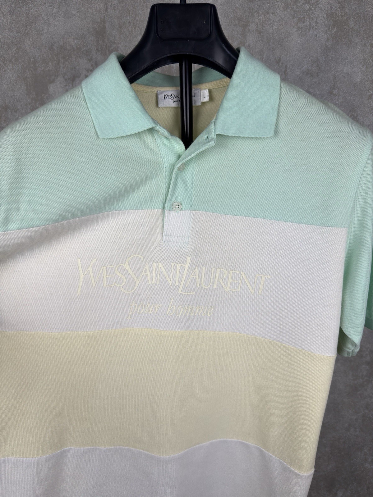 Polo Yves Saint Laurent logo grande taglia L uomo rara vintage