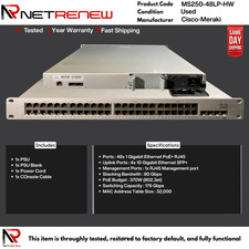 Unclaimed Cisco Meraki MS250-48LP-HW  Switch ...