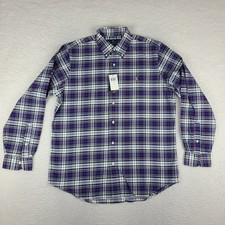 Ralph Lauren Shirt Mens Large Blue Plaid Classic Fit Dress Button Up NWT NEW