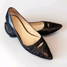 SARAH FLINT Ballerinas Pointy Shoes Flats UK 4 EU 37.5 US 7 Narrow Black Leather
