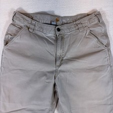 Carhartt Rugged Flex Relaxed Fit Canvas Work Pants 36x32 Tan Khaki Workwear