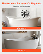 Clawfoot Tub Faucet, Wall Mount Bathtub Faucets with Handheld Shower, Vintage M