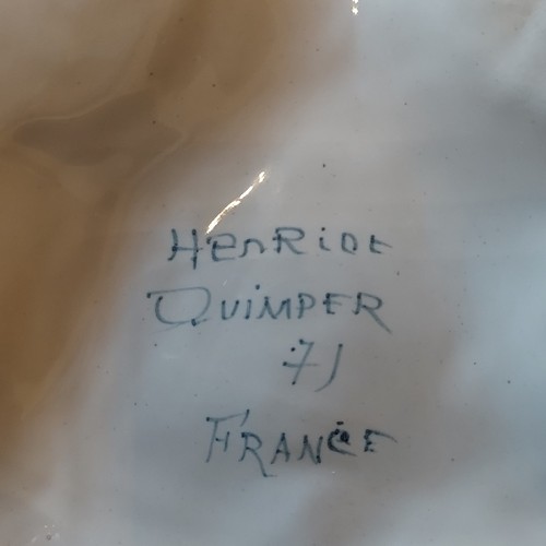 Vintage HENRIOT QUIMPER Osyster Plate Ceramic France circa 1950s' Excellent Cond - Picture 2 of 11