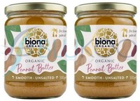 Biona Bio Erdnussbutter Glatt Ungesalzen - 500G (2Er Pack)