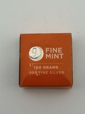 100 gram Silver Bar 9Fine Mint (Cast Poured) .999 Fine 71.54 per troy oz