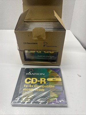 Lot of 10  NEW Sealed VINTAGE IMATION CD-R Recordable DISCS! 650 MB, 4X 74 Min