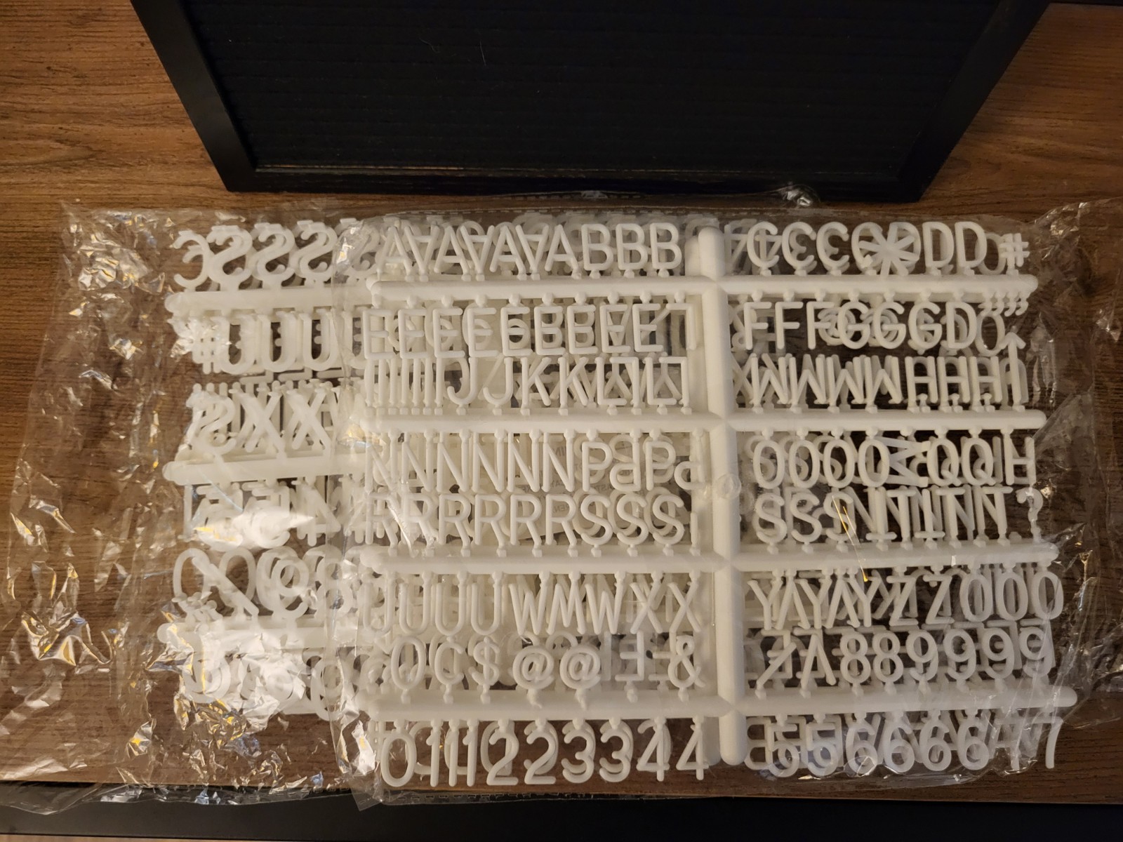 NEW Message Letter Board with Letters Black Wood Frame Plastic Letters 16" X 12"