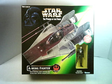 STAR WARS A-WING FIGHTER WITH PILOT  THE POWER OF THE FORCE  1997  NEW IN BOX.