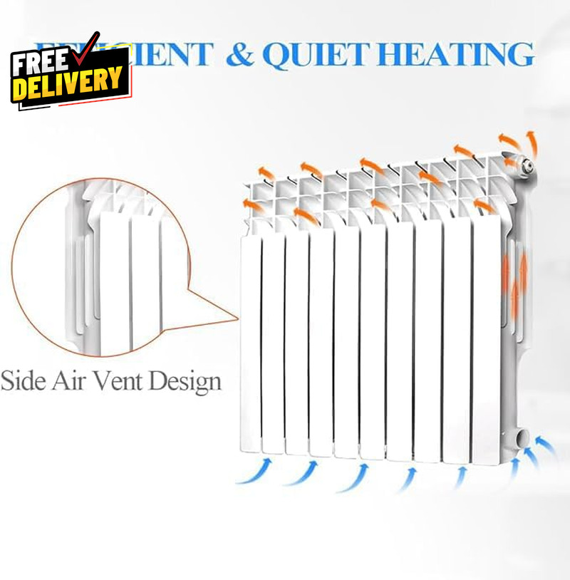 Wall-Mounted Radiator Heater with 6 Panels Light Weight Aluminum Hot Water....