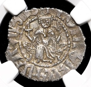 CRUSADERS Cilician Armenia. Levon I. 1198 1219. Silver Tram. NGC AU55