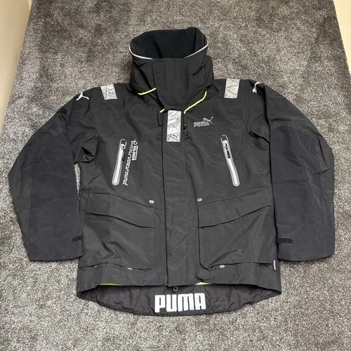 Puma Jacket Mens Medium Black Sailing Waterproof Hooded Offshore Gore-Tex Coat