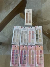 Lot of 9 New Dashing Diva Gloss Ultra Shine Gel 100% Cured 34 Nail Strips Japan