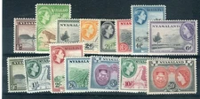 Nyasaland QEII 1953-54 set of 15 SG173/87 mint hinged