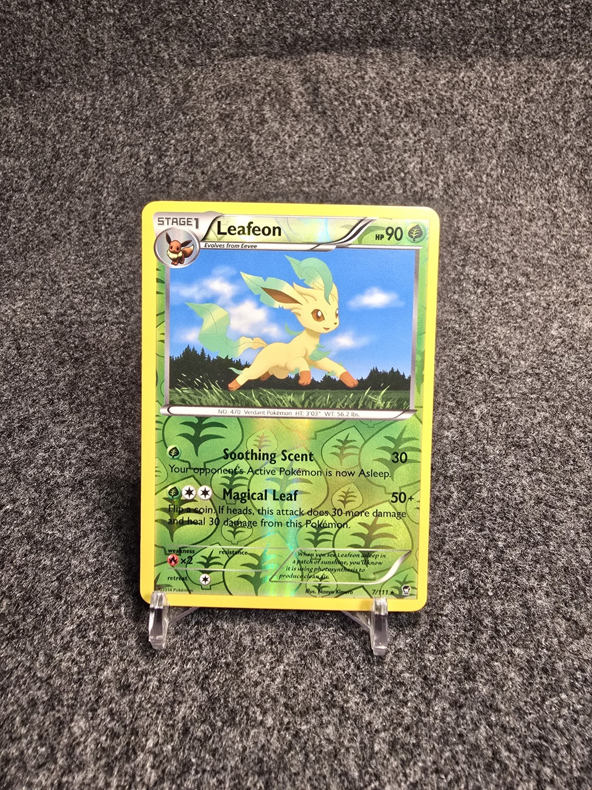 Pokemon TCG Leafeon XY Furious Fists 7/111 Lightly Played Reverse Holofoil