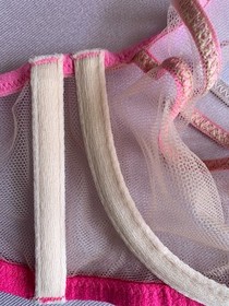 Agent Provocateur Ambrose Pink Beige Strappy Sheer Mesh Bra 32D FR 85D EU 70D
