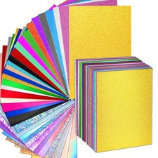 120 PCS Glitter Metallic Holographic Cardstock Paper 250gsm 92lb 8.5x11 Inch