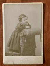 Cute Child ID'd Posing Antique Photo Cabinet Card Unmarked