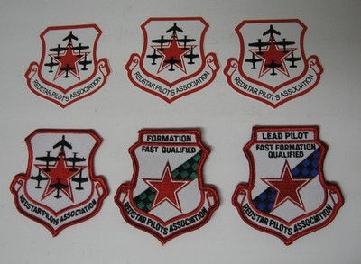 3- Red Star Pilot's Assn. New Patches (Formation/ STD/ Lead Pilot) + 3 Stickers