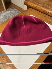 Nike Therma Fit Pink Running Skull Cap Beanie Hat Reflective Logo Reversible