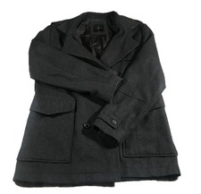 JASPER CONRAN Peacoat Mens Size Medium Black 55% Wool Double Breasted