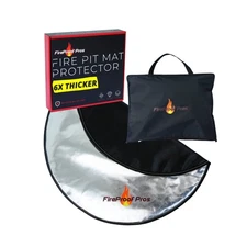 36" Fire Pit Protector for Deck or Patio, Thick Heat Resistant Deflector, Tri...