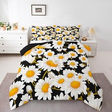 Botanical Floral Bedding Set Boys Girls King Size Daisy Comforter Set for Kid...