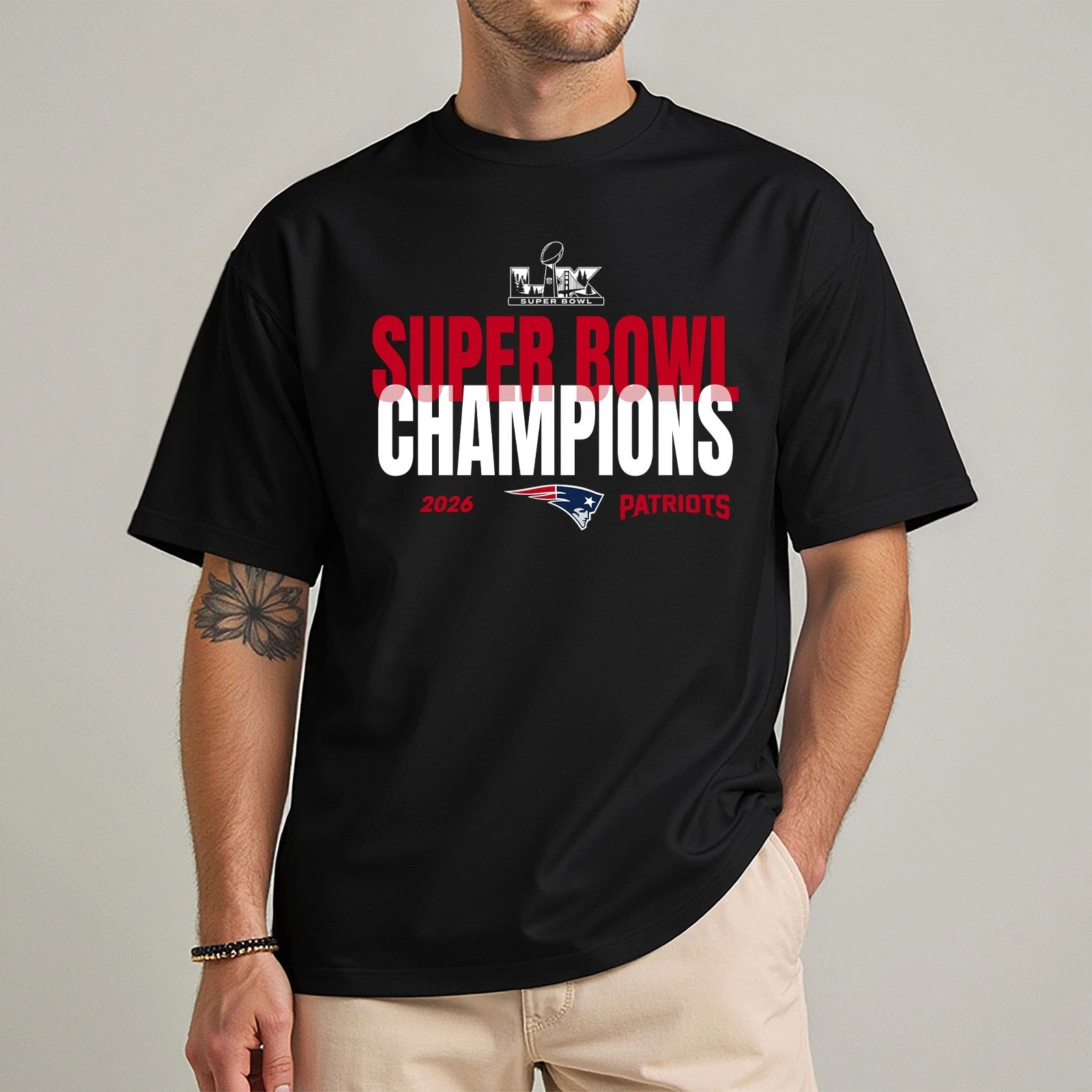 England Patriots 2026 Super Bowl LX Champions T-Shirt NE Champions For Fan