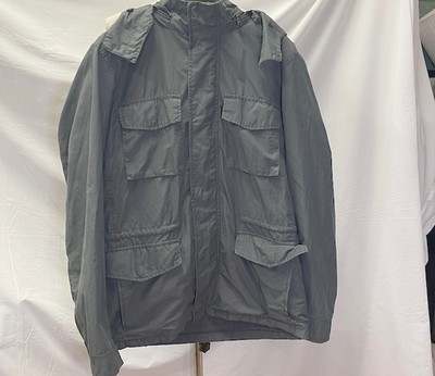 Gap Gray Windbreaker Jacket Hooded Size Large