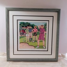 Golf Picture SAND TRAP Frances Greenberg Signed & Numbered Framed Matted 15x15