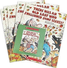 There Was An Old Lady Who Swallowed Some Leaves 5 Books & Audio CD Scholastic