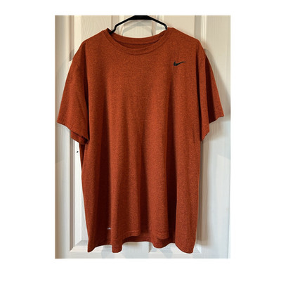 Nike Dri-FIT Men's Rust Short Sleeve T-Shirt L Breathable Lightweight Logo