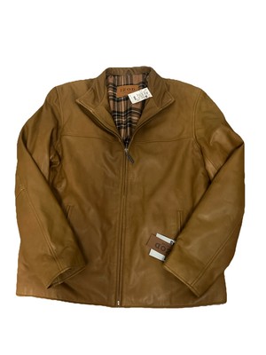 NWT Izod Men's Soft Burnished Lambskin Leather Jacket Size L