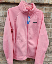 COLUMBIA FLEECE JACKET Pink Salmon Benton Springs Extra Long Sleeves Women's XL
