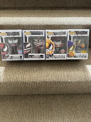 Lot 4 Funko Pop Venom 2018 371 889 Carnage 597 Green Goblin 369 Ghost Rider